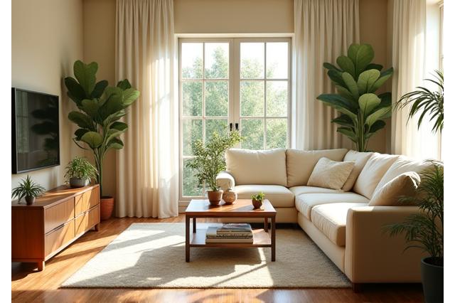 Bright, clean residential living room